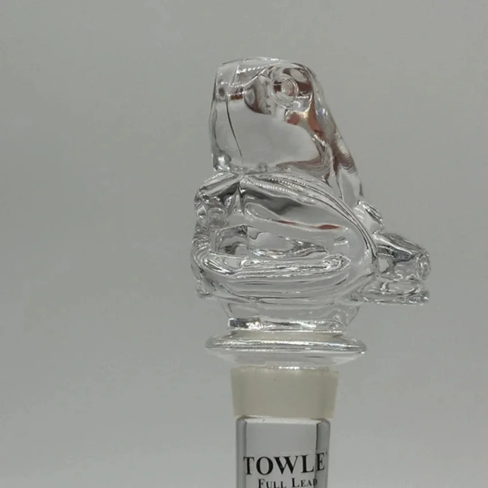 Towle 24% Lead Austrian Crystal Wine Bottle Stopper Made In Austria‎ Frog